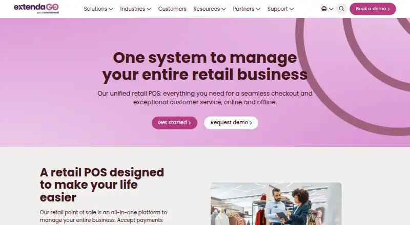 The ExtendaGO Retail POS homepage
