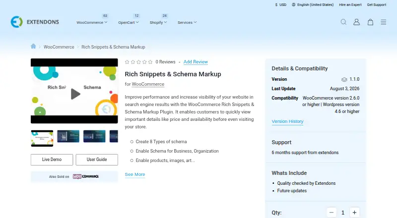 The WooCommerce Rich Snippets & Schema Markup homepage