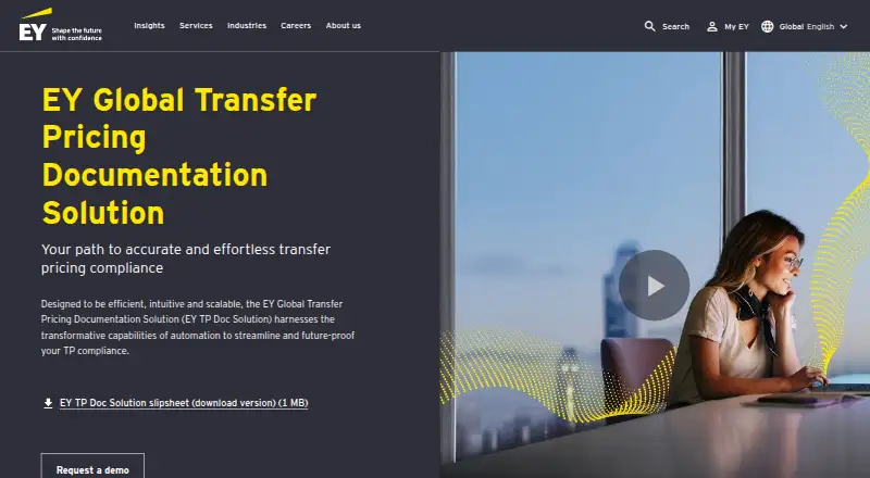 The EY Global Transfer Pricing Documentation Solution homepage
