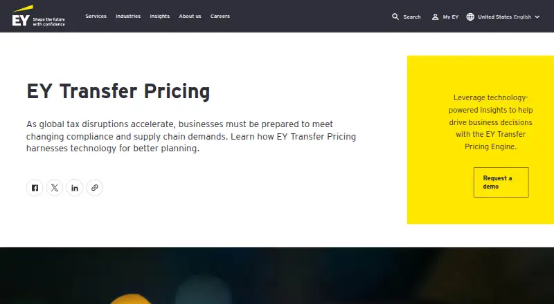 The EY Transfer Pricing Engine homepage