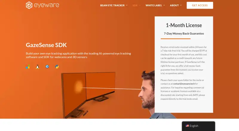 The GazeSense homepage