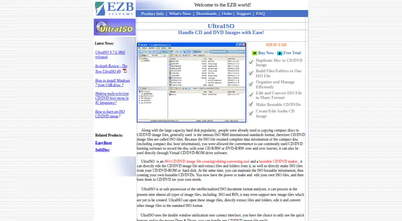 The UltraISO homepage