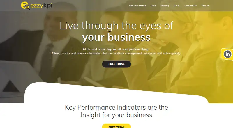 The EzzyKPI homepage