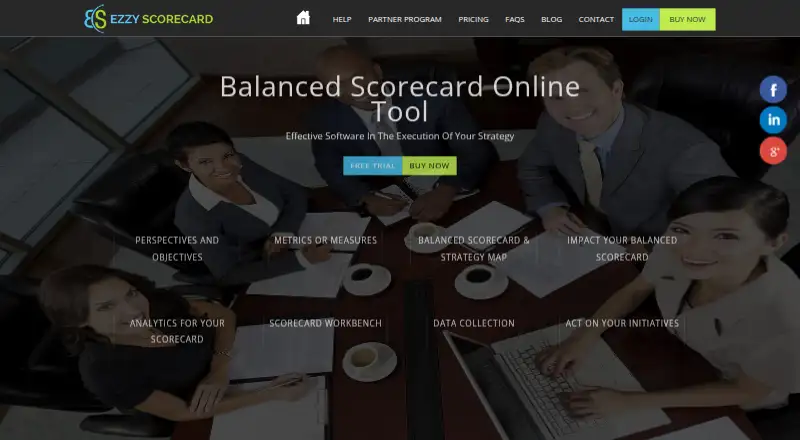 The ezzyScorecard homepage