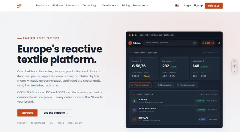 The Fabrixa homepage