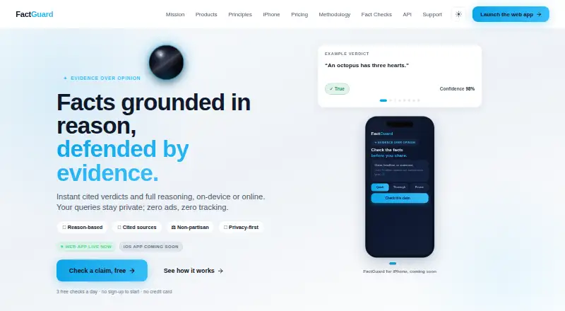 The FactGuard homepage