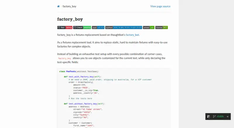 The factory_boy homepage