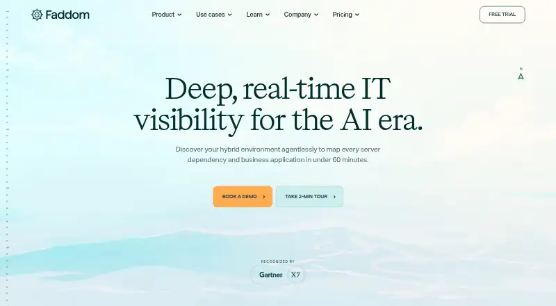 The Faddom homepage