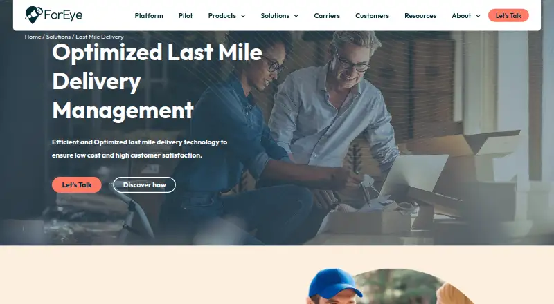 The FarEye Last Mile homepage