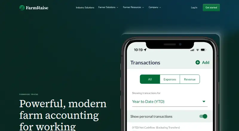 The FarmRaise Tracks homepage