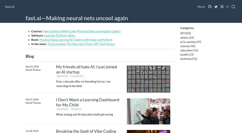 The fastai homepage