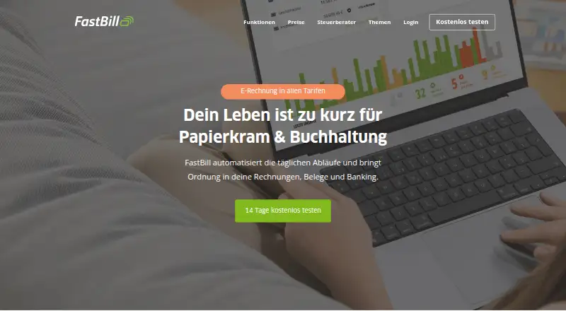 The FastBill homepage