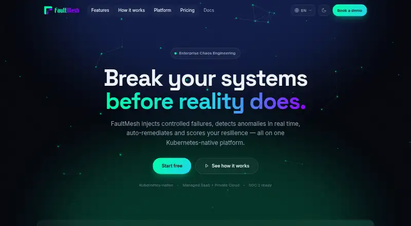The FaultMesh homepage