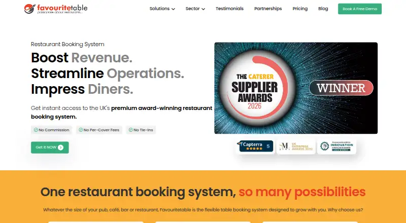 The Favouritetable homepage