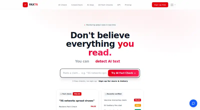 The FAXTR homepage
