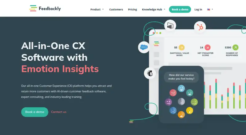 The Feedbackly homepage