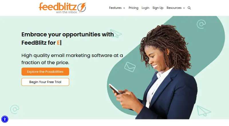 The FeedBlitz homepage