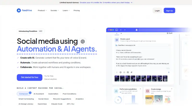 The FeedHive homepage