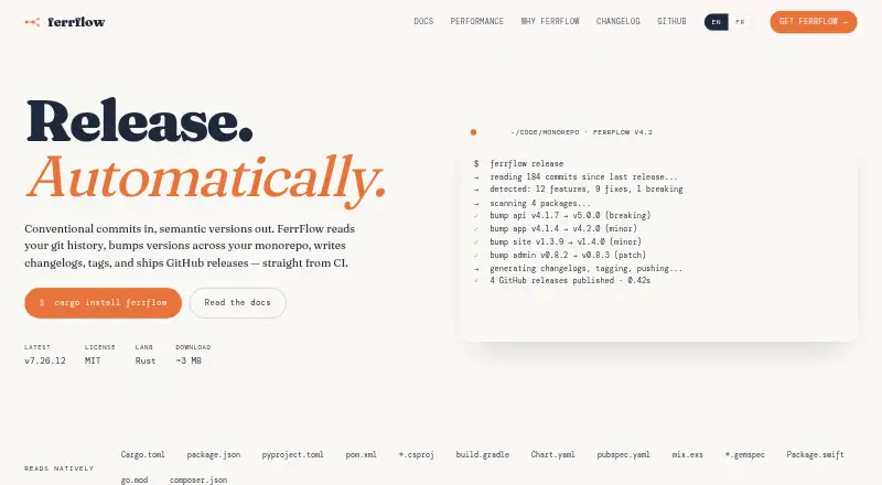 The FerrFlow homepage
