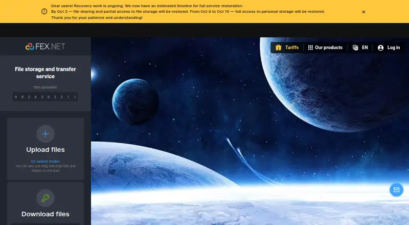 The FEX.NET homepage