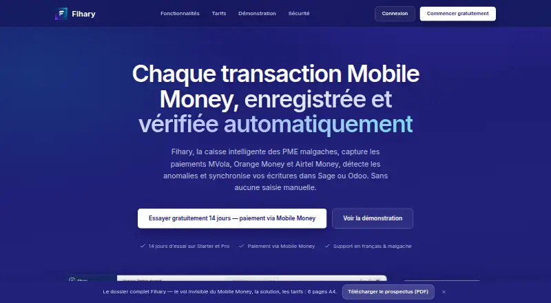 The Fihary homepage