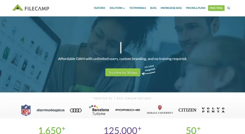 The Filecamp homepage