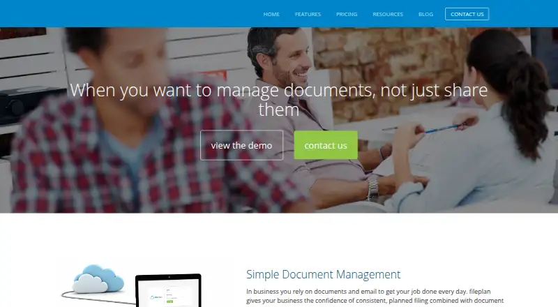 The fileplan homepage