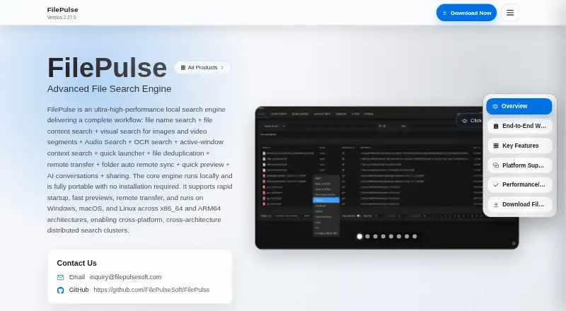The FilePulse homepage