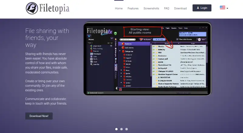 The Filetopia homepage