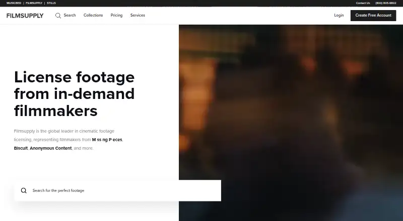 The Filmsupply homepage