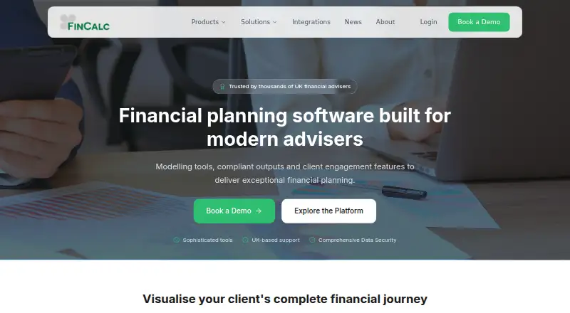 The FinCalc homepage