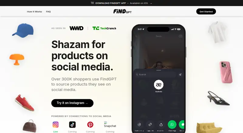 The FindGPT homepage