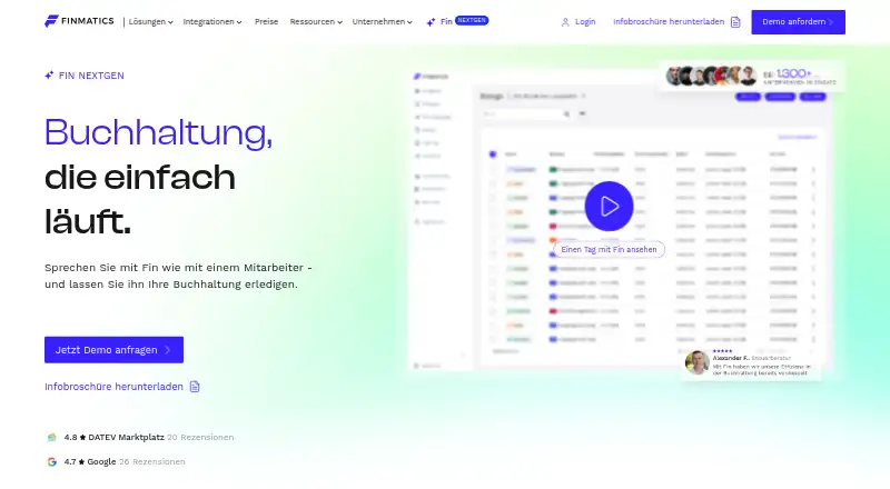 The Finmatics homepage