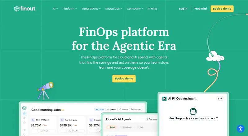 The Finout homepage