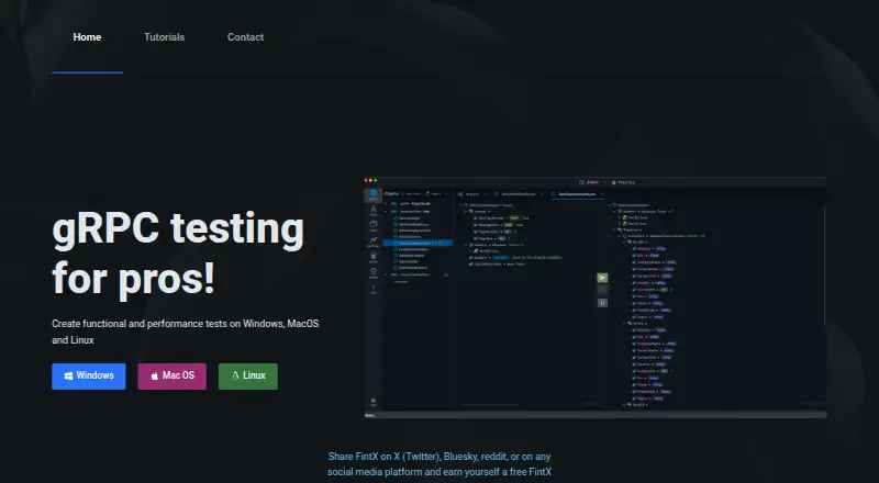 The FintX homepage