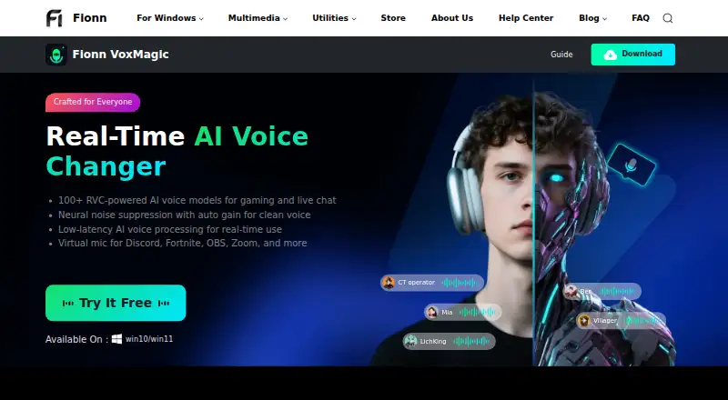 The Fionn VoxMagic homepage
