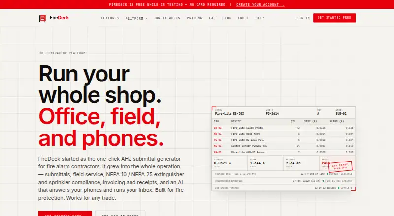 The FireDeck homepage