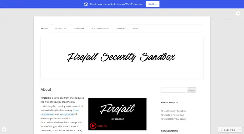 The Firejail homepage