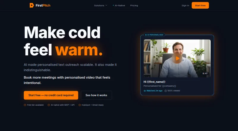 The FirstPitch homepage