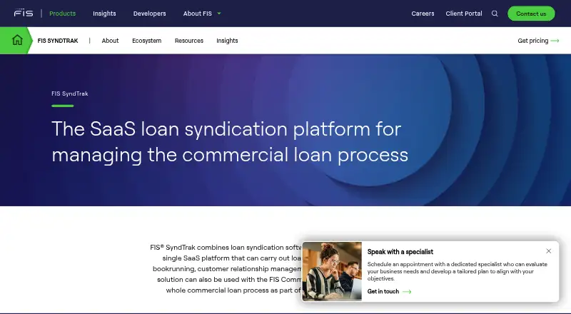 The FIS SyndTrak homepage