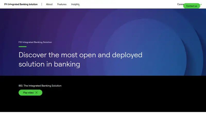 The FIS Integrated Banking Solution homepage
