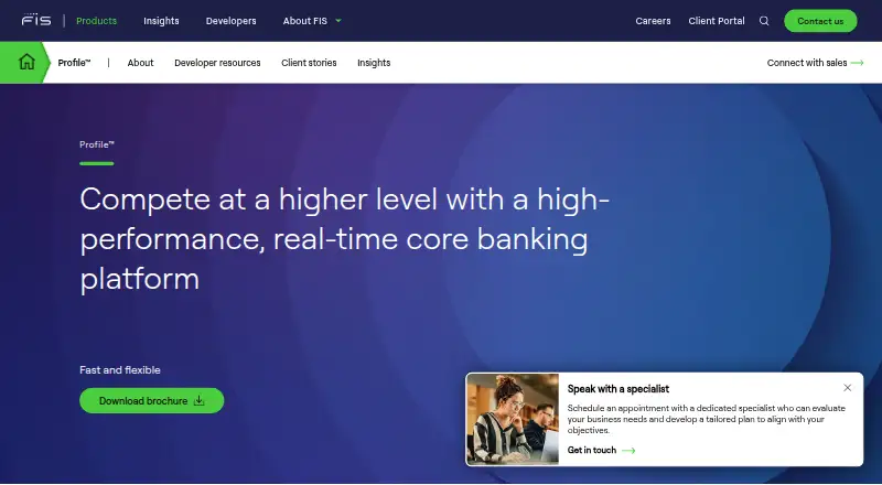 The FIS Profile homepage
