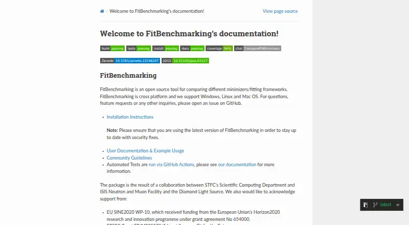 The FitBenchmarking homepage