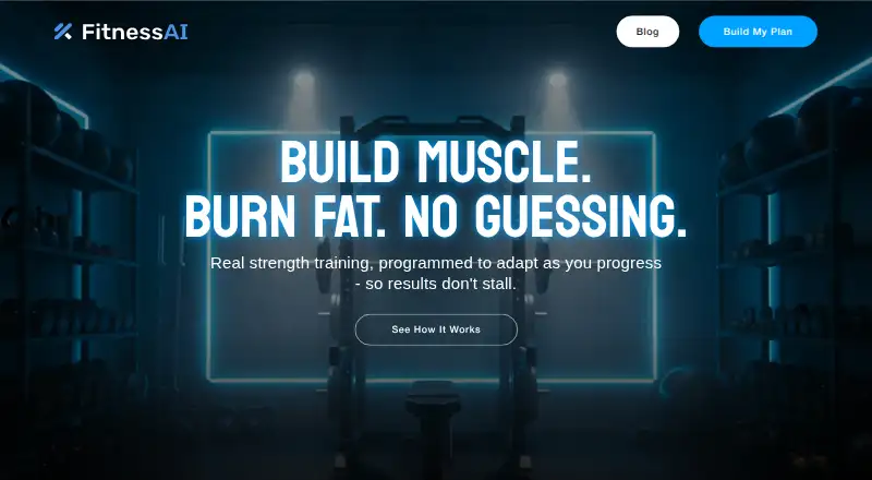 The FitnessAI homepage