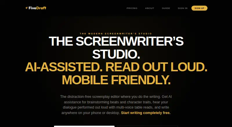 The FiveDraft homepage