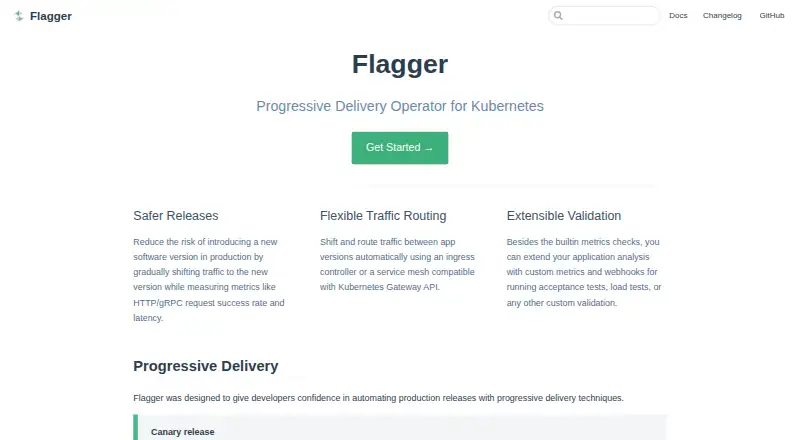 The Flagger homepage