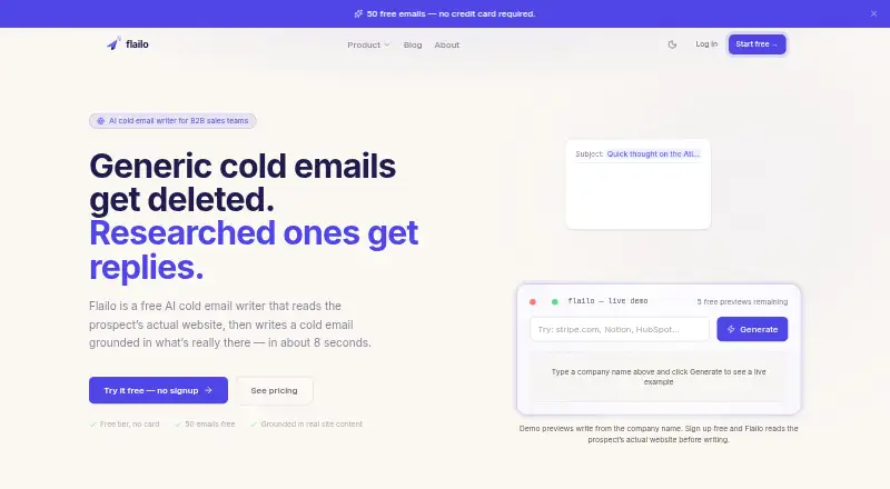 The Flailo homepage