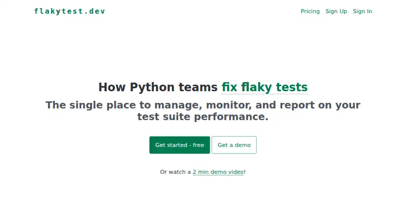 The FlakyTest.dev homepage