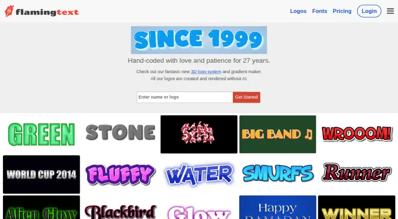 The FlamingText homepage