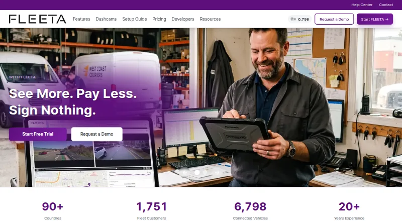The BlackVue FLEETA homepage